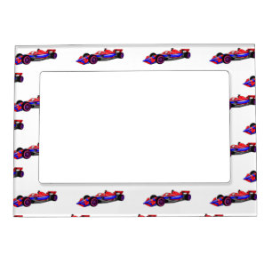 Professional racing car cartoon illustration magnetic frame