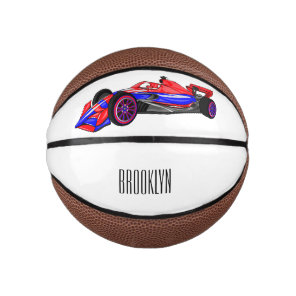 Professional racing car cartoon illustration mini basketball