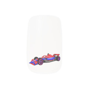 Professional racing car cartoon illustration minx nail art