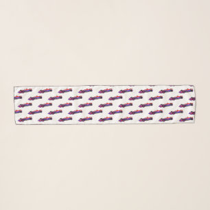 Professional racing car cartoon illustration scarf