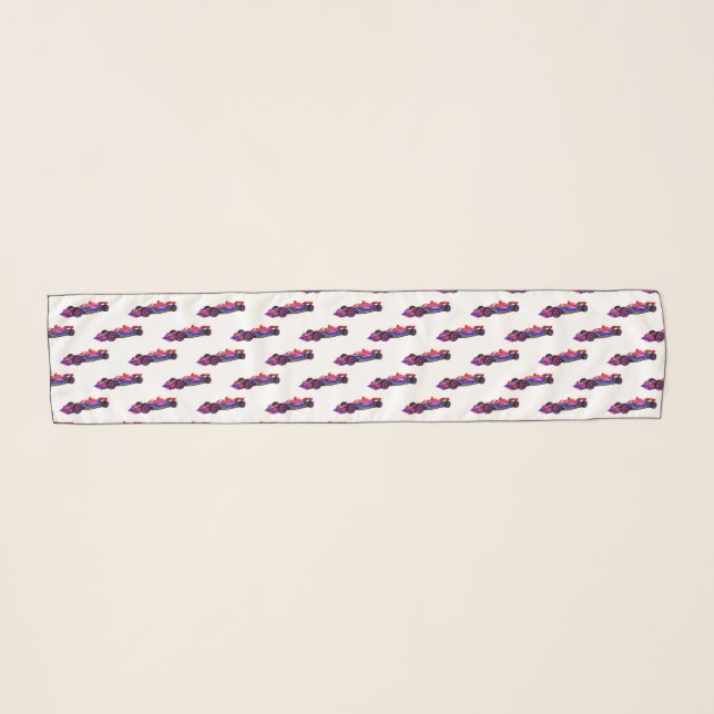 Professional racing car cartoon illustration scarf (Front (Horizontal))