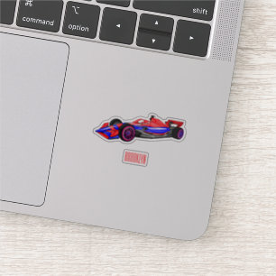 Professional racing car cartoon illustration sticker