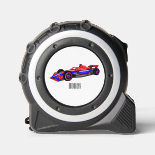 Professional racing car cartoon illustration tape measure