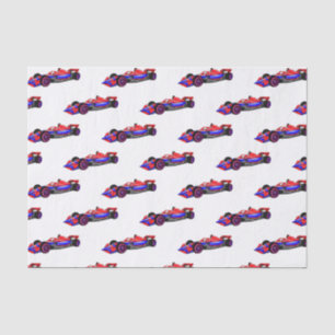 Professional racing car cartoon illustration tissue paper