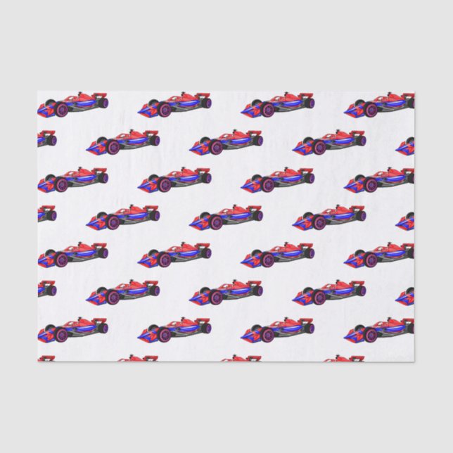 Professional racing car cartoon illustration tissue paper (Front)