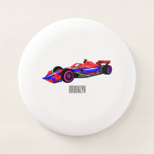 Professional racing car cartoon illustration Wham-O frisbee