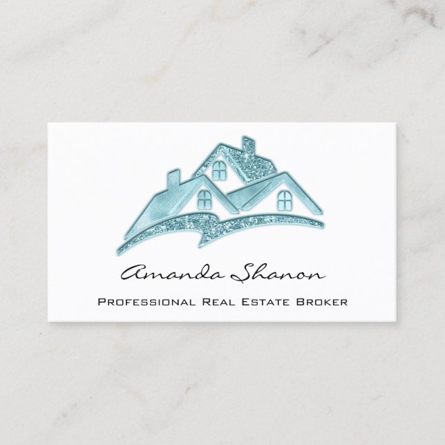 Professional Real Estate Agent Broker Custom Green Business Card (Front)