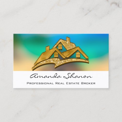 Professional Real Estate Agent Broker Home 3D Logo Business Card