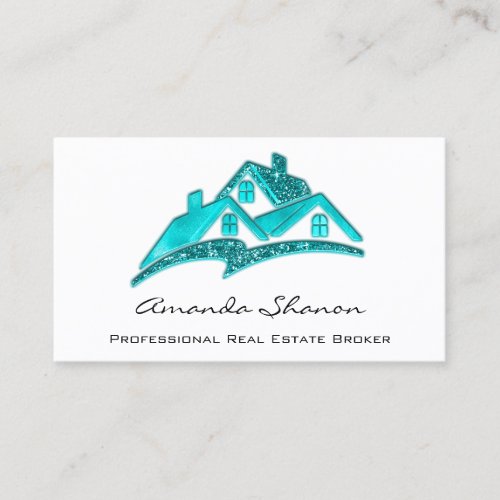 Professional Real Estate Agent Broker Home Ocean Business Card