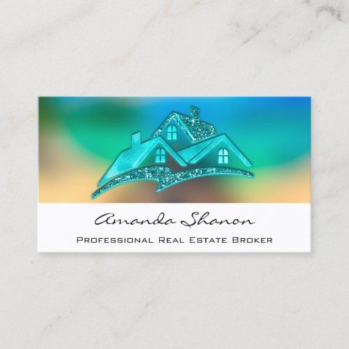 Professional Real Estate Agent Broker Home Ocean Business Card