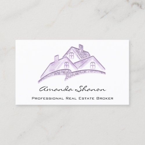 Professional Real Estate Agent Broker Purple House Business Card