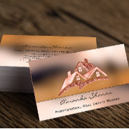 Professional Real Estate Agent Broker Rose House Business Card at Zazzle