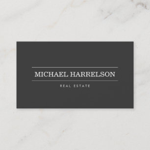 Professional Real Estate Agent Dark Gray Business  Card