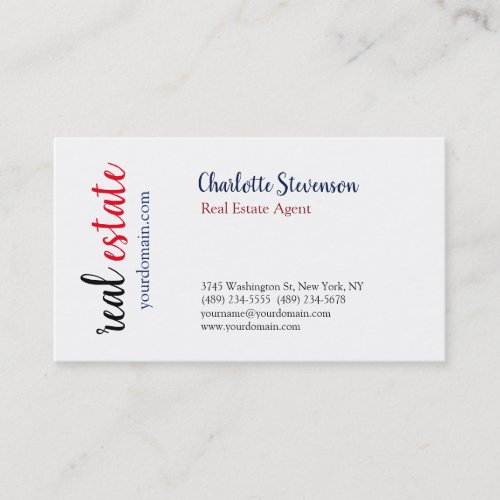 Professional Real Estate Agent Handwritten Business Card