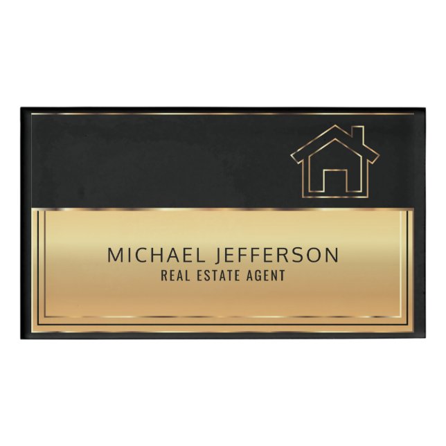 Professional Real Estate Agent Name Tag (Front)