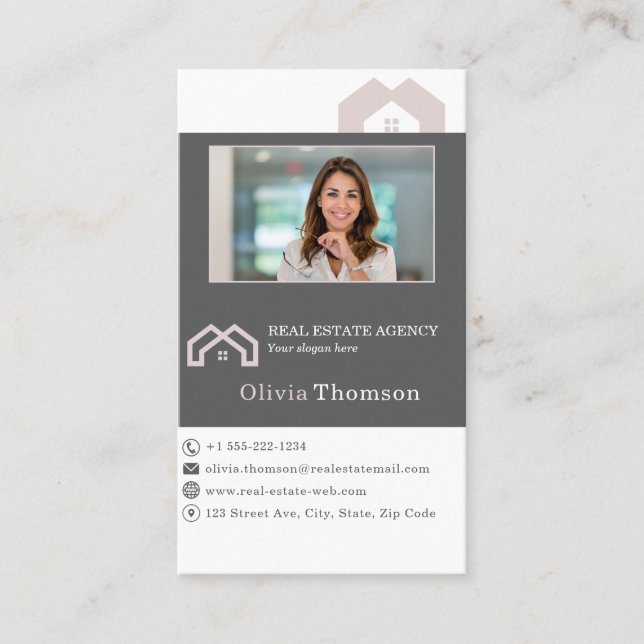 Professional Real estate agent photo  Business Card (Front)