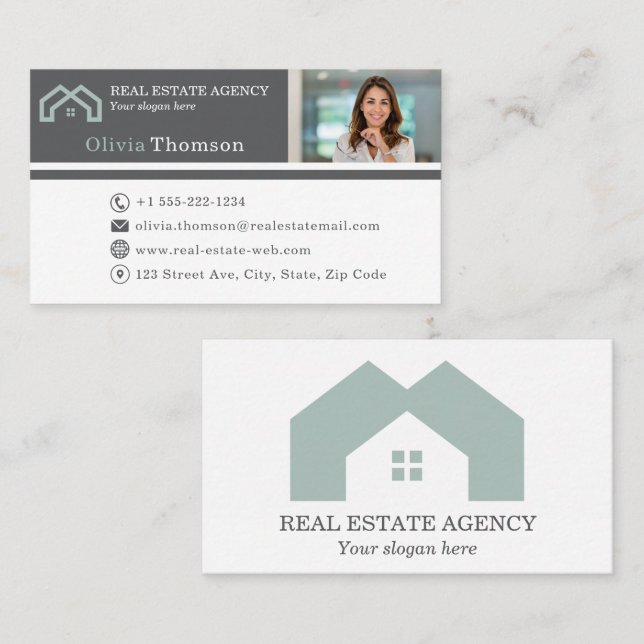 Professional Real estate agent photo  Business Card (Front/Back)