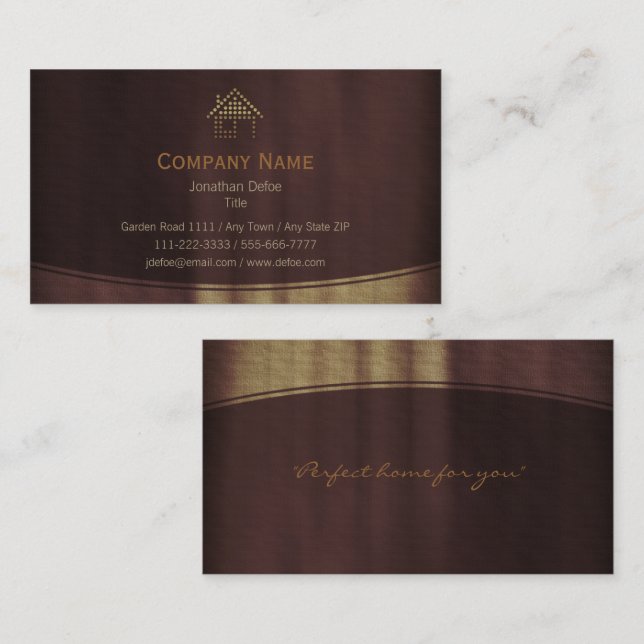 Professional Real Estate Agent | Realtor Business Card (Front/Back)