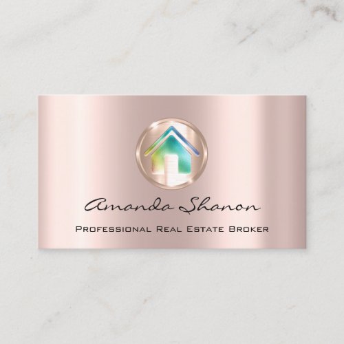 Professional Real Estate Broker Agent Rainbow Business Card