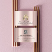 Professional Real Estate Broker Agent Rose Gold Qr Business Card at Zazzle
