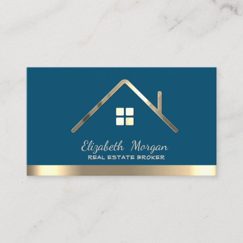 Professional Real Estate Broker House Roof  Business Card