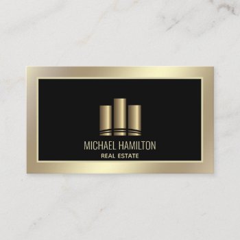 Professional Real Estate Construction Gold Logo Business Card by Makidzona at Zazzle
