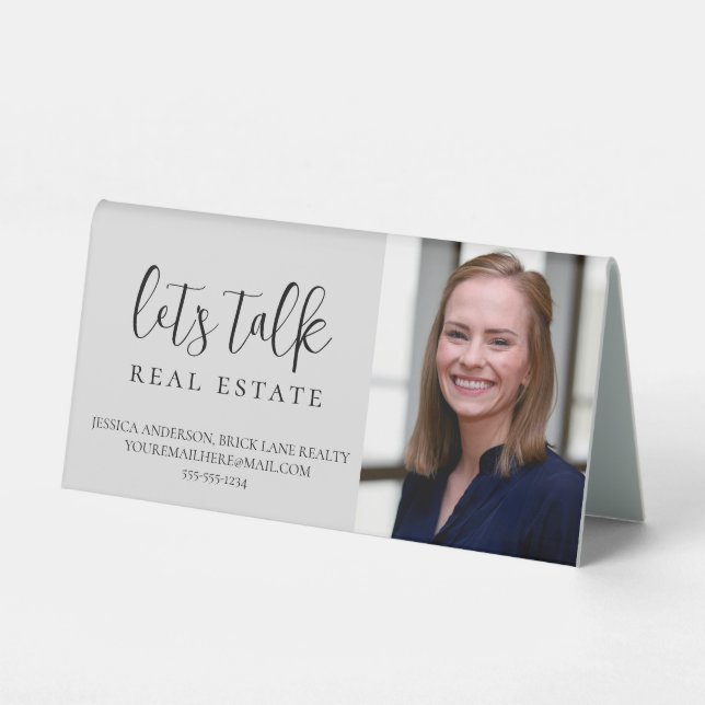 Professional Real Estate Contact Info   Table Tent (Front)