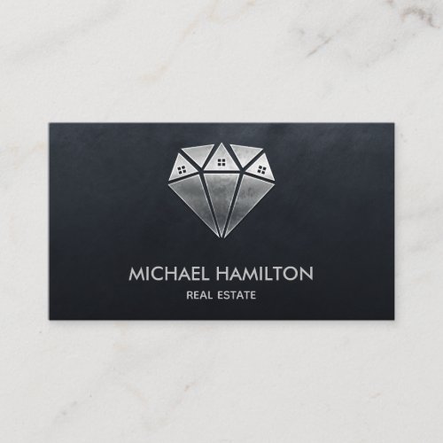 Professional real estate diamond house logo business card