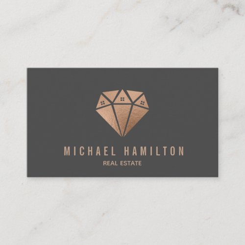 Professional real estate diamond house logo business card
