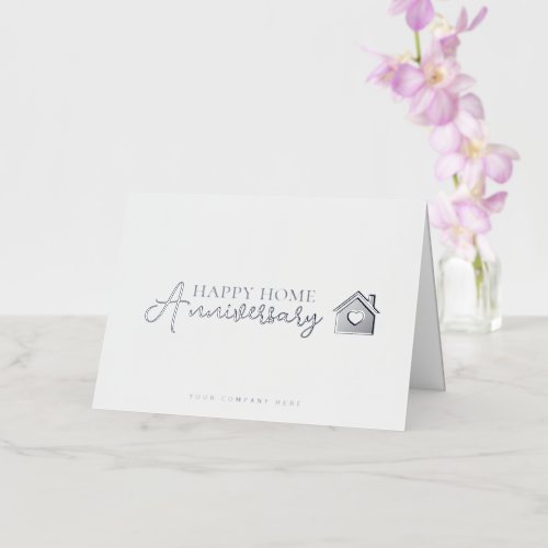 Professional Real Estate Happy Home Anniversary  Foil Greeting Card