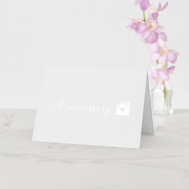 Professional Real Estate Happy Home Anniversary  Foil Greeting Card (Orchid)