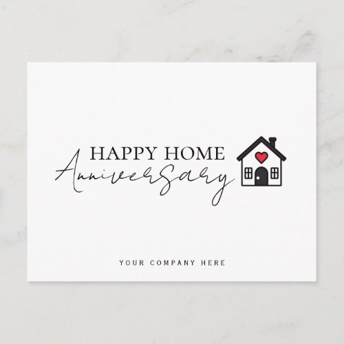 Professional Real Estate Happy Home Anniversary   Postcard