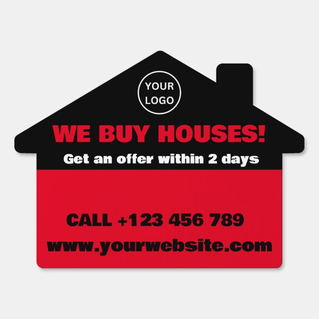 Professional Real Estate Investor We Buy Houses Sign (Front)