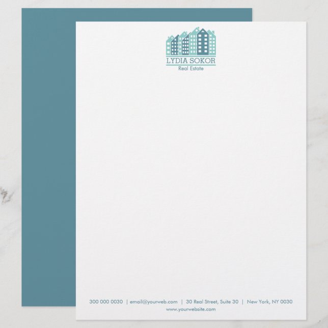 Professional Real Estate Letterhead (Front/Back)