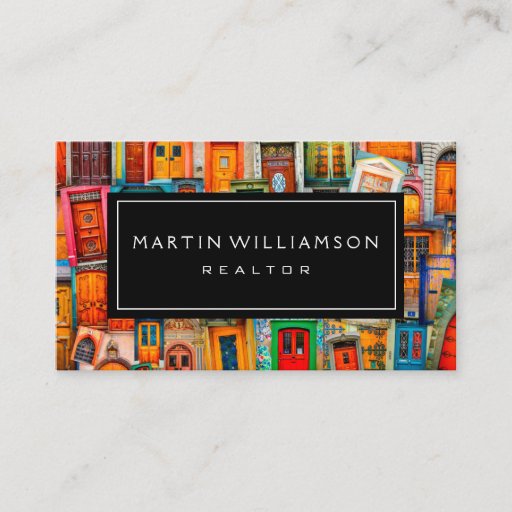 Customizable Professional Real Estate Modern Classic Doors Business Card