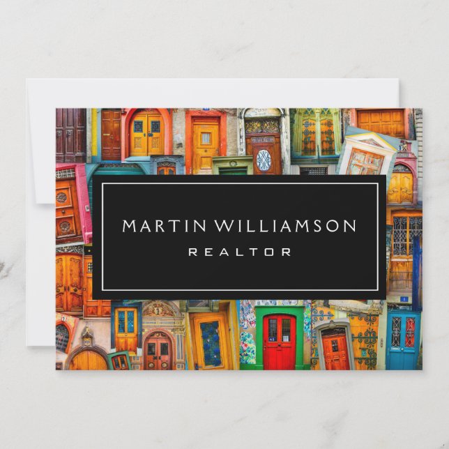 Professional Real Estate Modern Classic Doors  Note Card (Front)