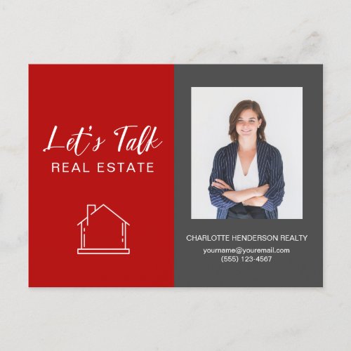 Professional Real Estate Photo Contact Postcard