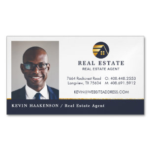 Professional Real Estate   Photo Layout Horizontal Business Card Magnet