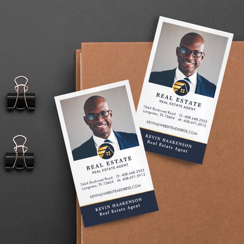 Professional Real Estate  Photo Layout Vertical Business Card Magnet