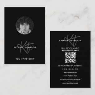 Professional Real Estate Photo Realtor Monogram Business Card