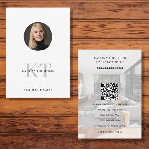 Professional Real Estate Photo Realtor QR Code Business Card