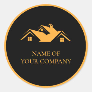 Professional Real Estate Promotional Realtor logo Classic Round Sticker