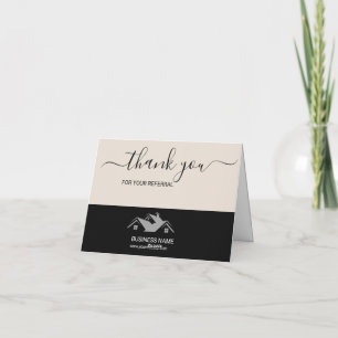 Professional Real Estate Promotional Realtor logo Letterpress Thank You Card