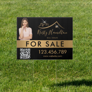 professional real estate QR code photo for sale Sign