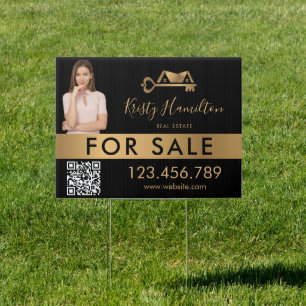 professional real estate QR code photo for sale Sign