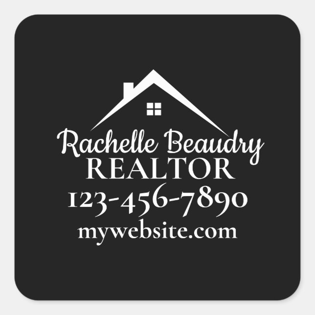 Professional Real Estate Realtor Branding Marketin Square Sticker (Front)