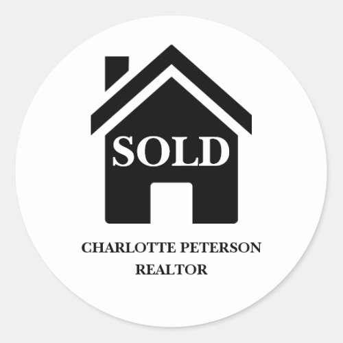 Professional Real Estate Sold Classic Round Sticker