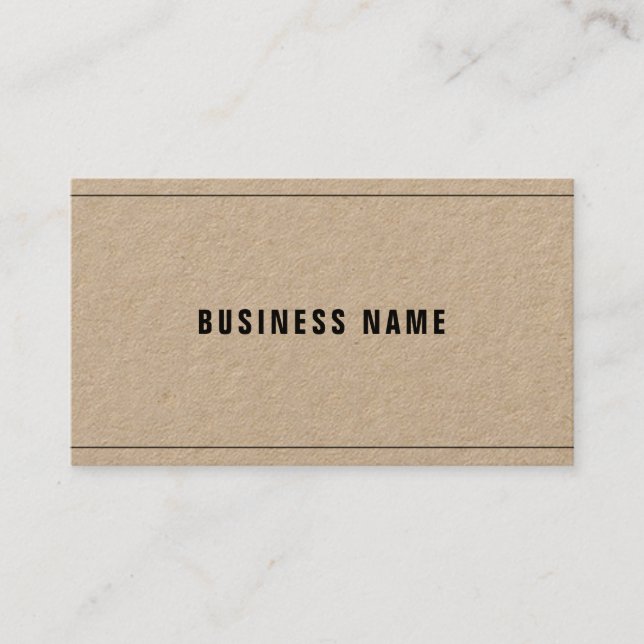 Professional Real Kraft Paper Company Template Business Card (Front)