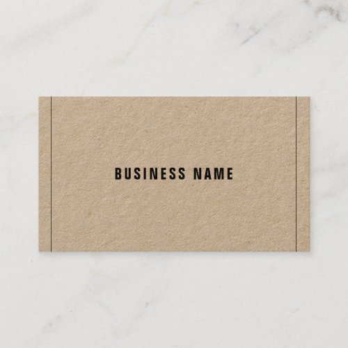 Professional Real Kraft Paper Modern Company Plain Business Card