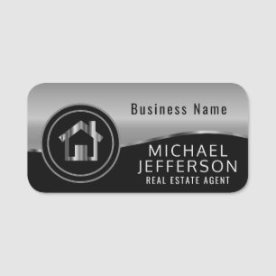 Professional Realtor - Black and Silver Gray Name Tag